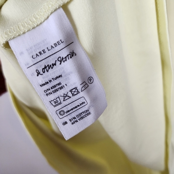 & other stories stretchy yellow mini dress, size 4, nwt - Picture 6 of 6